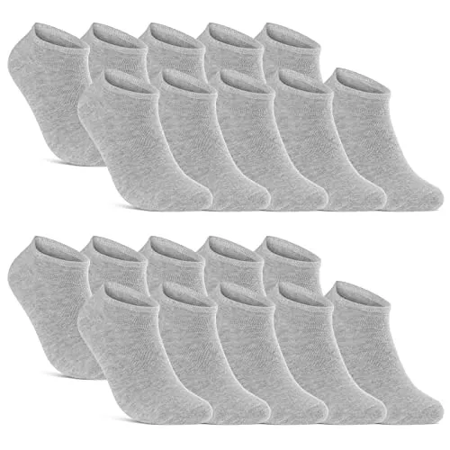 Sneaker Socken Herren Damen - 30 Paar in Schwarz, Weiß und Grau - Hochwertige Herrensocken aus 80% Baumwolle, ideal für Sport und Freizeit. Perfekte Passform ohne Verrutschen, klimaregulierend für angenehmes Tragegefühl.