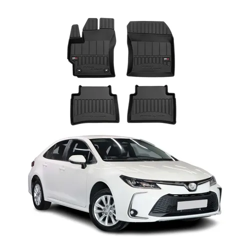 OMAC Gummi Fußmatten für Toyota Corolla Limo Kombi 2019-2025 - Premium TPE Fußmatten-Set, wasserfest und rutschfest. Ideal für optimalen Schutz und einfache Reinigung. Perfekte Passform für Ihr Fahrzeug.