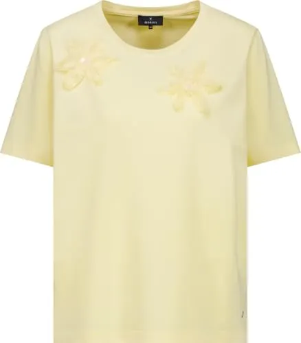 Monari Kurzarmhemd T-Shirt 36 in Pastellgelb - Elegantes Kurzarmhemd aus 50% Baumwolle und 50% Modal. Ideal für den lässigen Look, sorgt für hohen Tragekomfort und eine angenehme Passform.
