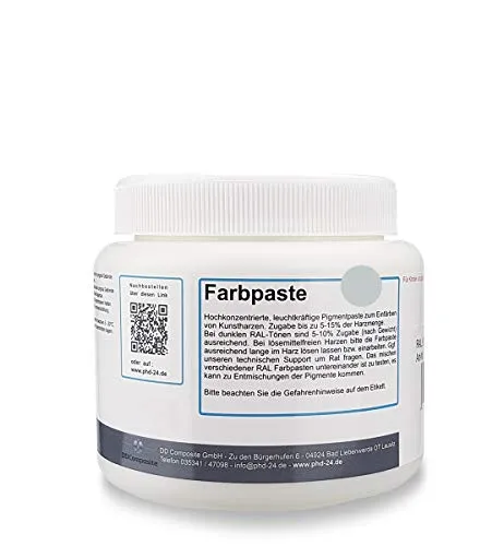 DD Composite Farbpaste 500g lichtgrau RAL 7035 Pigment hochkonzentriert für Kunstharze Epoxidharz Resin Polyesterharz Gießharz farbintensiv deckend