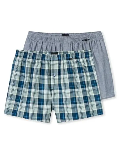 Schiesser Herren 2 Pack Boxershorts Baumwolle Web Multipack - Webboxer, Sortiert 9_182428, 10