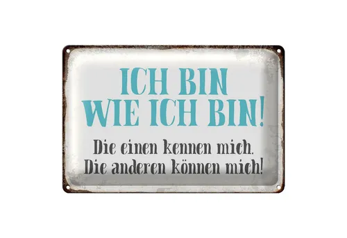 Roomando Metallschild Spruch 18x12cm ich bin so wie ich bin