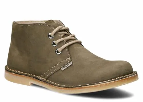 nagaba - Stiefeletten Damen - Boots Damen - Schnürschuhe für Frauen, Trachtenschuhe, Flache Schuhe, Herbst, Frühling - Lederschuhe mit Leder-Einlegesohle - Khaki - 39