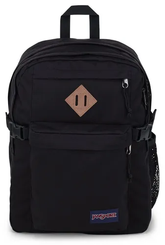 JanSport Rucksack Main Campus Black - Freizeitrucksäcke aus 100% recyceltem Polyester mit 32L Volumen, gepolstertem Laptopfach für bis zu 15 Zoll und ergonomischen Schultergurten für maximalen Komfort.
