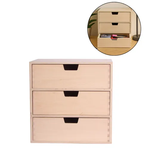 Schubladenbox aus Holz Organizer Minikommode 28,5 x 20 x 28,5 cm Creative Deco