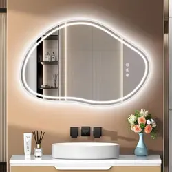 PESENXAN Badspiegel mit LED-Beleuchtung 80x53cm - Dimmbar und Touch-Schalter - Moderner Badspiegel mit einzigartigem Wolken-Design, 3 Lichtfarben und stufenlos dimmbar. Mit Anti-Beschlag-Funktion für klare Reflexion und explosionsgeschütztem Glas für zusätzliche Sicherheit.
