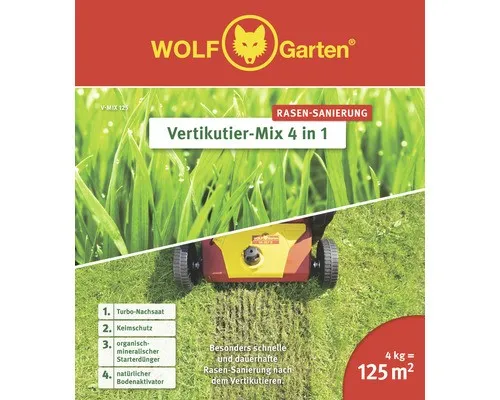 Wolf-Garten Rasensamen V-MIX 125 Vertikutier-Mix 4kg von WOLF-Garten