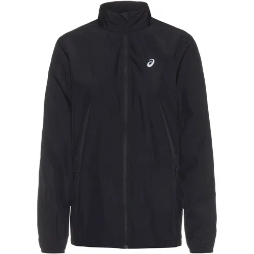 ASICS Core Jacke Damen schwarz M - Sportjacke für Damen, atmungsaktiv und wasserabweisend, ideal für Läufe bei kühleren Temperaturen. Hergestellt aus über 50 % Recycling-Material, bietet sie zusätzlichen Komfort mit reflektierenden Details und zwei praktischen Vordertaschen.