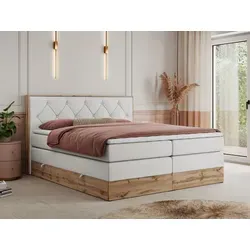 MKS MEBLE King Boxspringbett 200x200 mit Bettkasten - Elegantes Boxspringbett mit Stauraum, 7-Zonen Taschenfederkern-Matratzen für optimalen Schlafkomfort und T25-Topper für eine durchgehende Liegefläche.