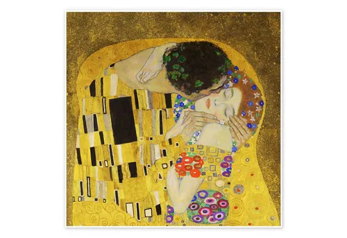 Posterlounge Wandbild Der Kuss (Detail) II, Gustav Klimt, erhältlich als Poster, Leinwandbild, Wandsticker oder Acrylglasbild