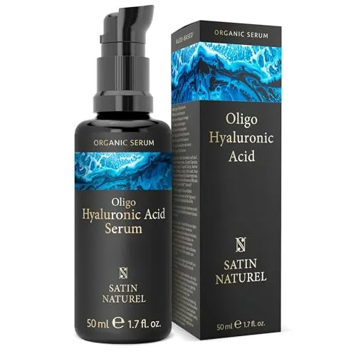 Satin Naturel Bio Oligo Hyaluron Serum 50 ml - Anti-Aging-Creme mit niedrigem Molekulargewicht für sofort pralle und vitale Haut, vegan und ohne schädliche Zusatzstoffe.