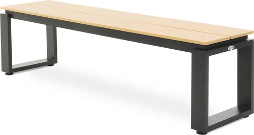 di volio Gartenbank Pisa beige aus Aluminium und Kunstholz, 160x36,5x41,5 cm, Gartenbank - wetterfest & langlebig, für Garten, Terrasse und Balkon