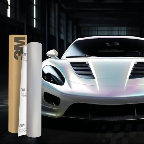 3M 2080 Car Wrapping Folie 30x152cm Selbstklebende Autofolie für Auto Motorrad Boot 3D Lackschutzfolie mit Luftkanälen zum Folieren (SP280 Satin Ghost Pearl)