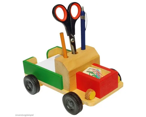 matches21 HOME & HOBBY Notizblockhalter LKW Bausatz Kinder Holzbaukasten