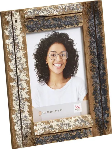 Holz-Fotorahmen Dupla 13x18 cm creme/blau in blau von Walther