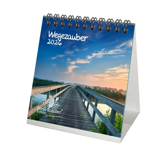 Wegezauber Tischkalender 10cm x 10cm für 2026 Weg, Pfade und Strassen - Seelenza