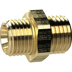 RIEGLER 134481-MS25214M14 Doppelgewindenippel - G 1/4 a., M14x1,5 a., SW 17, aus hochwertigem Messing für flexible und langlebige Leitungsinstallationen