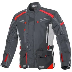 Büse Torino II Textiljacke - Wasserdicht in Schwarz/Rot - M - Motorradjacke mit Humax® Klimamembrane, atmungsaktiv und winddicht. Ideal für sicheres Fahren mit herausnehmbaren Protektoren und verstellbarem Schnitt.