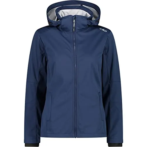 CMP Woman Jacket Zip Hood blue-ghiaccio (11ML) 40 - Funktionsjacke für Damen mit winddichter und wasserabweisender Clima Protect Technologie, ideal für Outdoor-Aktivitäten bei wechselhaftem Wetter.