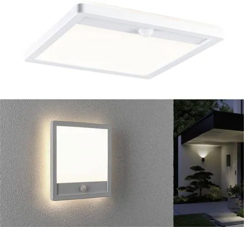 Paulmann Lamina PIR 94663 LED-Außenwandleuchte 15W Weiß - Lampen – Robuste LED-Außenwandleuchte mit Bewegungsmelder, ideal für Küstennähe. Korrosionsbeständig und sorgt für warmweißes Licht, das eine angenehme Atmosphäre schafft.