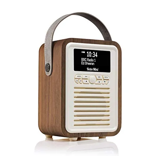 VQ Retro Mini DAB/DAB+ Digitalradio mit Bluetooth - Kompaktes Küchenradio mit DAB, DAB+ und FM-Empfang. Genießen Sie kabelloses Streaming und klaren Sound durch 5-Watt-Lautsprecher im stilvollen Retro-Design.