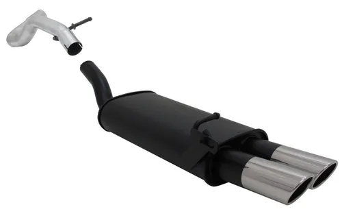 Novus Sportauspuff für Audi A3, Seat Leon, VW Golf 4 & VW New Beetle 2x76mm SR - Schalldämpfer mit sportlichem Sound und hochwertiger Verarbeitung, ideal für Autofans, die Leistung und Stil kombinieren möchten.