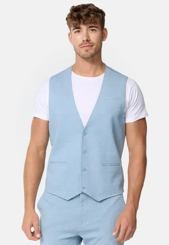 Jeff Anzugweste JFEzra - Stilvolle Anzugweste mit gemustertem Innenfutter in Blau - Hochwertige Anzugweste für elegante Anlässe, gefertigt aus 65 % Viskose, bietet perfekten Tragekomfort und eine stilvolle Optik.