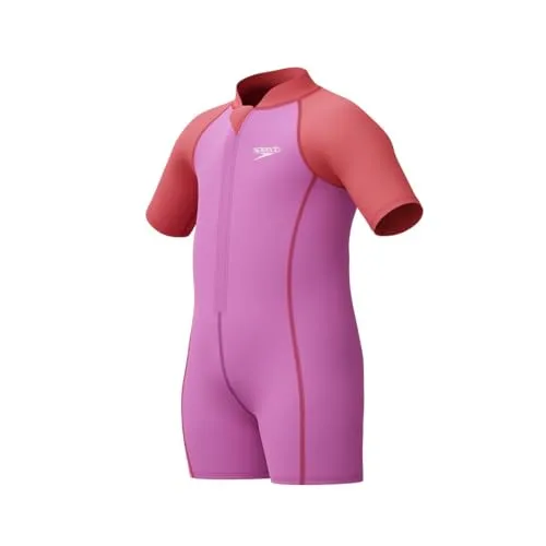 Speedo Mädchen Schwimmen Lernen Neoprenanzug | Schwimmunterricht | Weiche Haptik | Neopren Neon Violet 9-12M