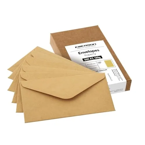 Emerson Briefumschläge postkarten blanko DIN A7 (25 Stück) Kuvert, blanko karten zum selbstgestalten, Kraftpapier Grußkarten, Hochzeitseinladungskarten