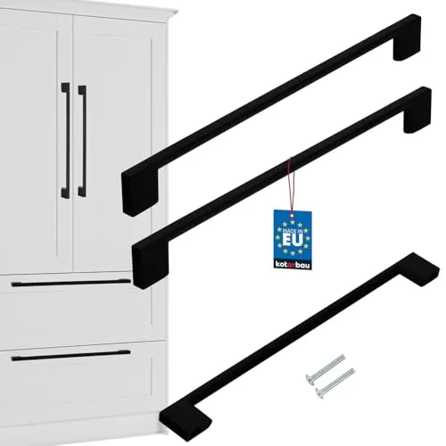 KOTARBAU® 2er Set Möbelgriffe Schwarz 265 mm Griffe Möbel ZnAl Schrankgriffe Griffe Küchenschränke Küchengriffe Schubladengriffe Möbelgriffe Küchenschrankgriffe Schranktürgriffe Möbel Stangengriff