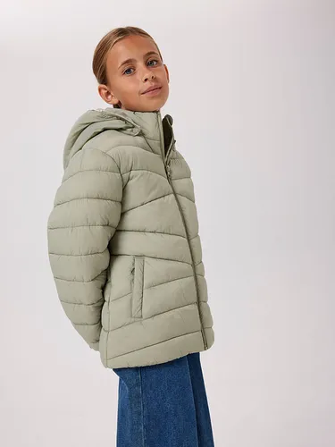 name it Steppjacke in Hellgrün, Größe 116 - Funktionsjacke für Kinder, abnehmbare Kapuze, reflektierende Details und kuschelige Wattierung für optimalen Komfort und Sicherheit.