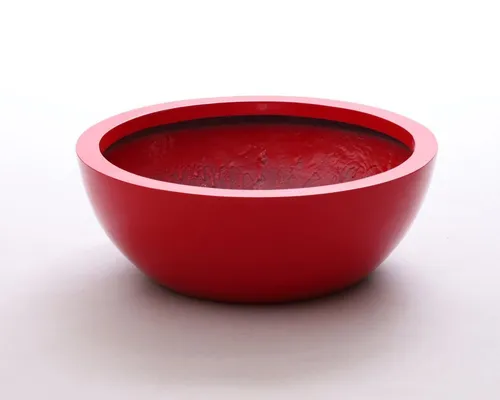 Elegant Einrichten Pflanzkübel Fiberglas Schale rund D34xH12cm hochglanz rot (1 St)