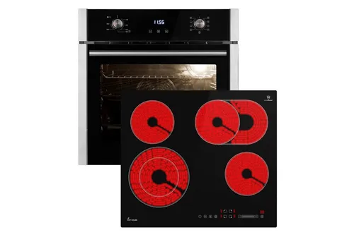 Autarkes Herdset 60cm mit Pizzafunktion - Kochfeld und Backofen in einem Set, mit umweltfreundlicher Energieeffizienzklasse A und intuitiver TouchSelect Steuerung für perfekte Garergebnisse.