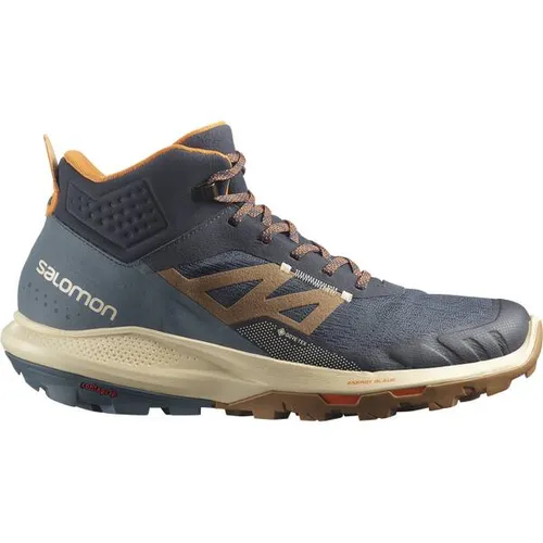 SALOMON Herren Multifunktionsstiefel OUTpulse Mid GTX Ebony/Bleached Sa - Laufschuhe für Outdoor-Abenteuer, mit GORE-TEX für Wasserdichtigkeit und Fuze Surge-Dämpfung für optimale Energierückführung.