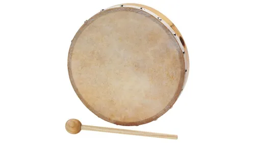 Betzold Tamburin Schlägel Holz Rahmen-Trommel Naturfell - Handliches Tamburin mit robustem Holzrahmen und Naturfell, erhältlich in 20 oder 25 cm. Ideal für erste musikalische Erfahrungen und die Förderung des Rhythmusgefühls.