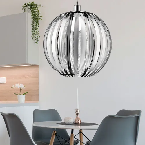 Moderne Decken Pendel Leuchte in Chrom für Wohn- und Esszimmer