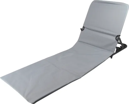 Moderne klappbare Strandliege mit Rückenlehne - Grau - Gartenliege mit 4-fach verstellbarer Rückenlehne, leicht und tragbar, ideal für Strand und Park. Inklusive Tragetasche für einfachen Transport und Stauraum.