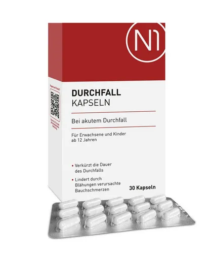N1 Healthcare N1 Durchfall Kapseln, 60 St. Kapseln, 30 St., 86 g, Medizinprodukt