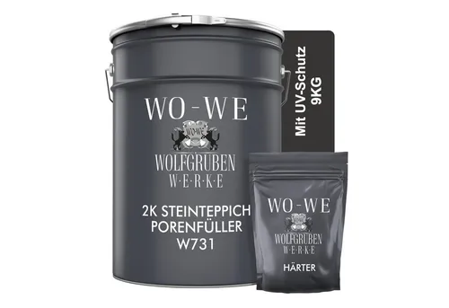 WO-WE 2K Epoxidharz Steinteppich Porenfüller W731 - Naturstein-Imprägnierung für Steinteppiche, transparent und hochbelastbar. Ideal für hygienische Bereiche und verbessert die Wischbarkeit.
