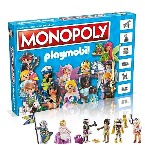 Monopoly - Playmobil mit 6 extra Spielfiguren - Gesellschaftsspiele: Entdecke die Playmobil-Welt und kaufe dir deinen Lieblingsplatz, während du mit 6 zusätzlichen Spielfiguren für mehr Spaß sorgst!