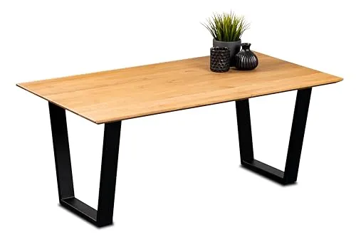 M2 Kollektion Couchtisch Flo, 110x45x60cm - Moderner Couchtisch aus hochwertiger Wildeiche und stabilem Metallgestell. Kratzfeste Oberfläche, pflegeleicht und vielseitig kombinierbar – ideal für stilvolle Wohnräume.