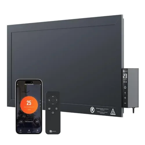 BR Bringer Infrarot Hochleistungsheizung 1200 Watt - Kompakte Infrarotheizung mit WLAN & App - Kompakte 1200 W Infrarotheizung (60×30 cm) für flexible Wärme in Innen- und Außenbereichen. Smart Control mit Touch-Thermostat und App für komfortable Steuerung. Elegantes Design und einfache Montage für jeden Einsatz.