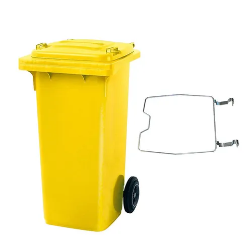 BRB-Lagertechnik Mülleimer BRB Mülltonne MGB 120 Liter, mit Klemmring für Müllsäcke, Qualität, Wirtschaftlichkeit und lange Lebensdauer