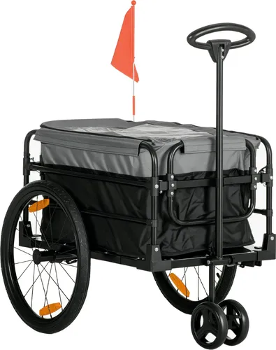 HOMCOM Fahrradanhänger Lastenanhänger mit Bremse von HOMCOM