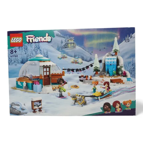LEGO Friends Ferien im Iglu Set - Winter-Spielzeug mit Iglu, 3 Minipuppen und 2 Schlittenhunden für kreativen Spielspaß