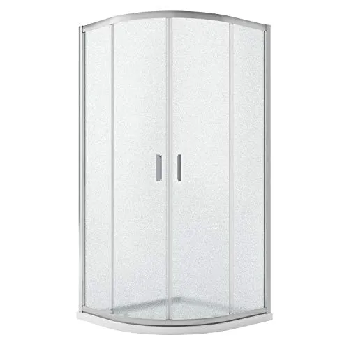 Idralite Eckeinstieg Duschkabine Runddusche 80x80 H198 Satiniert 6mm Glas Mod. Ready