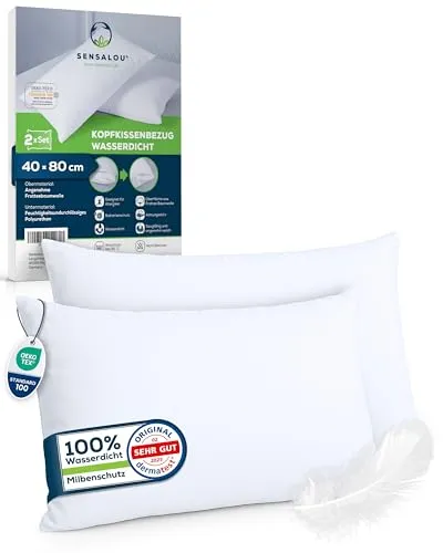 Sensalou Kissenbezug wasserdicht 2er Set in 7 Größen in weiß von Sensalou