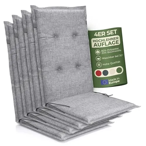 Petsation Florence Hochlehner Auflage – Komfortable Gartenstuhlauflage für entspannte Stunden - Hochlehner Auflage mit hochwertigem Schaumstoff für maximalen Sitzkomfort. Ideal für Gartenmöbel und Balkon. Pflegeleicht, waschbar und rutschsicher – perfekt für entspannte Momente im Freien.