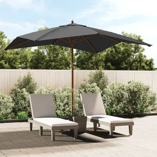 Maison Exclusive Sonnenschirm mit Holzmast Anthrazit 300x300x273 cm
