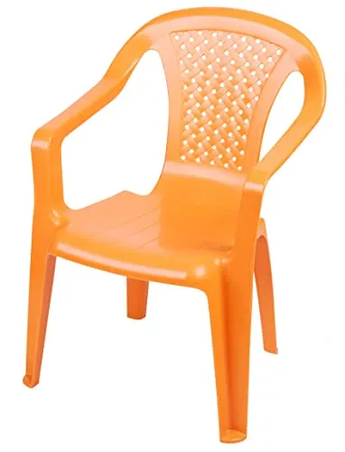Spetebo Kinder Gartenstuhl aus Kunststoff - orange - Robuster Stapelstuhl für Kleinkinder - Monoblock Stuhl Kinderstuhl Spielstuhl Sitz Möbel stapelbar für Außen